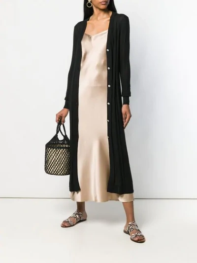 Shop Barrie Ribbed Cardi-coat In Black