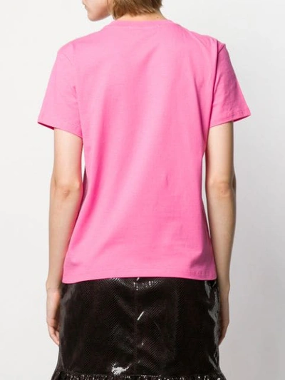 Shop Msgm Logo T-shirt In Pink