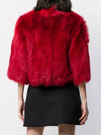 Shop Red Valentino Oversized Cropped Jacket In Red