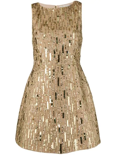 alice and olivia gold sequin dress