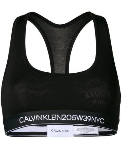 Shop Calvin Klein 205w39nyc Logo Crop Top - Black