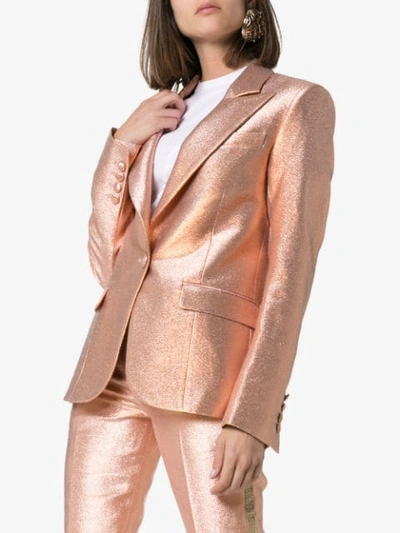 Shop Faith Connexion Single Breasted Metallic Cotton Blend Blazer