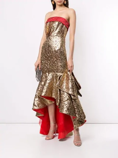 Shop Bambah Mermaid Bow Gown In Gold