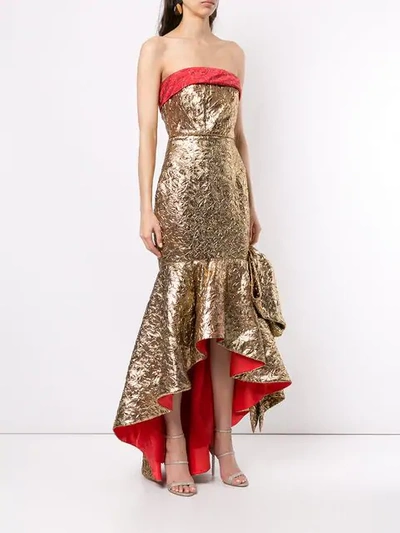 Shop Bambah Mermaid Bow Gown In Gold