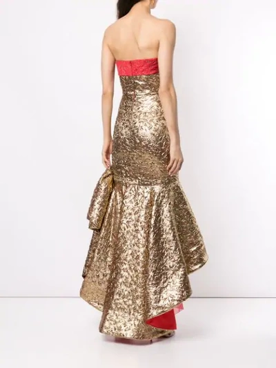 Shop Bambah Mermaid Bow Gown In Gold