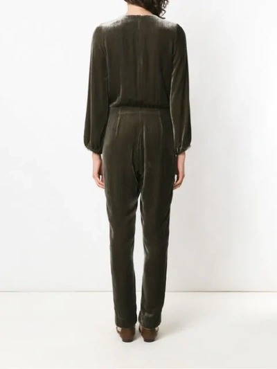 Shop Andrea Marques Velvet Jumpsuit In Green