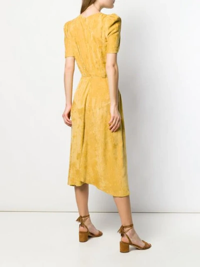 Shop Isabel Marant Fanao Ruched Velvet Dress - Yellow