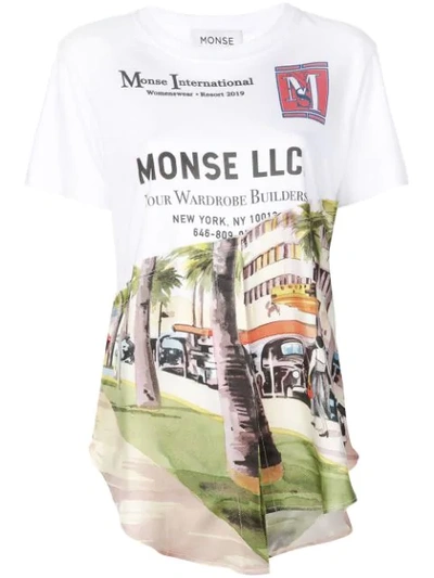 Shop Monse Torn Scenic Tail T-shirt In White