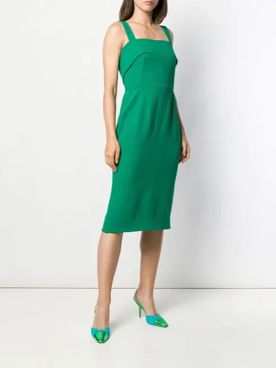 Shop Dolce & Gabbana Dart-detail Square-neck Dress In Green