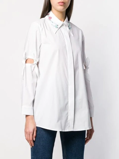 Shop Vivetta Tie Knot Sleeve Shirt In White