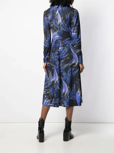 Shop Givenchy Wave Print Midi Shirt Dress In Black