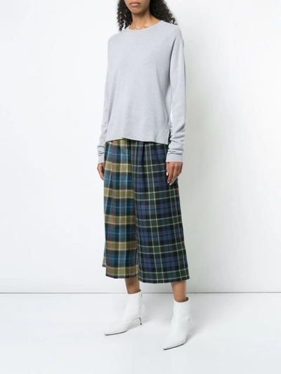 TIBI RUCHED BACK PANELLED SWEATER - 灰色
