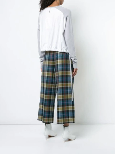 TIBI RUCHED BACK PANELLED SWEATER - 灰色