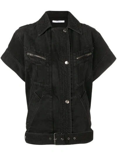 Shop Givenchy Short-sleeved Denim Jacket In Black