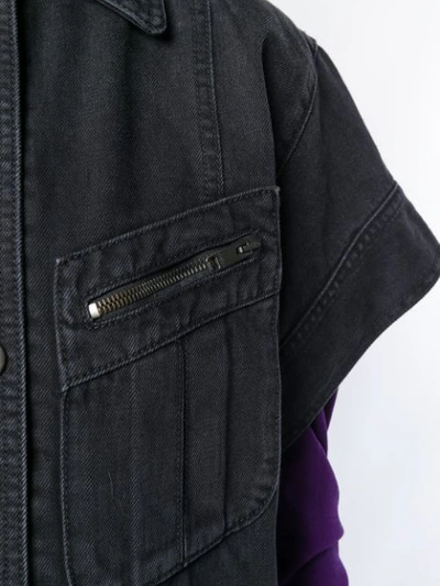 Shop Givenchy Short-sleeved Denim Jacket In Black