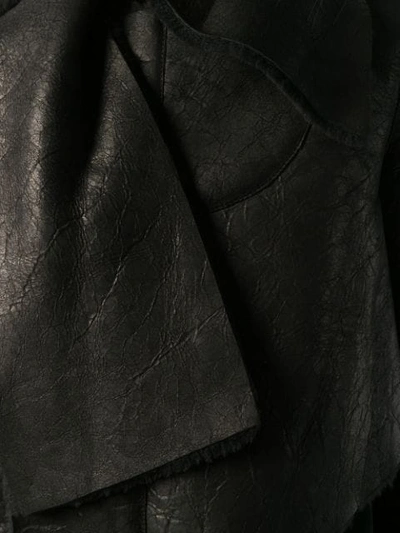Shop Ben Taverniti Unravel Project Asymmetric Shearling Jacket In Black