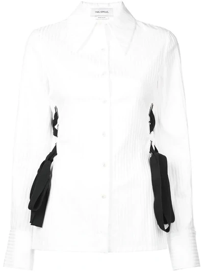 Shop Yigal Azrouël Lace Detail Button-up Blouse In White