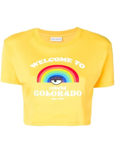 CHIARA FERRAGNI WELCOME TO COLORADO T-SHIRT - 黄色