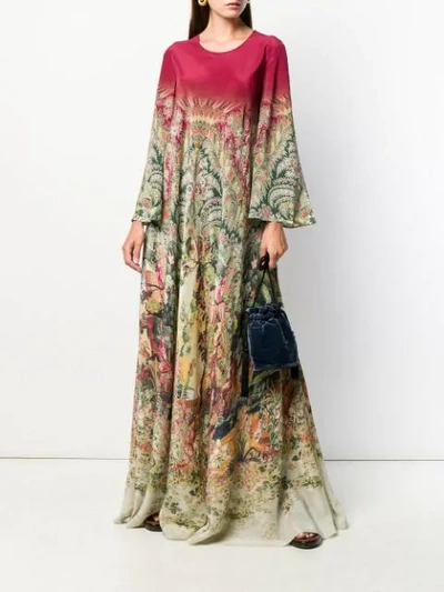 Shop Etro Floral Print Maxi Dress In Pink