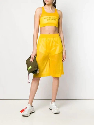 Shop Artica Arbox Cropped Tank Top In Yellow