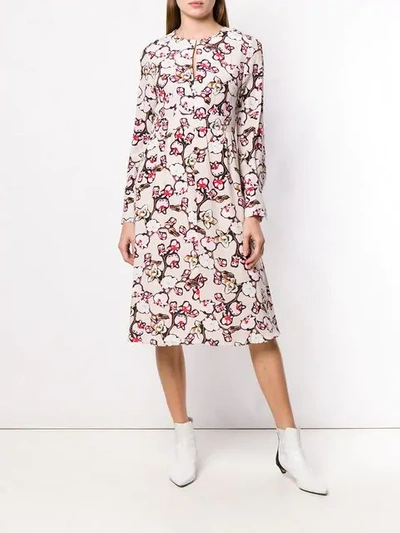 Shop Dorothee Schumacher Floral Print Dress In Neutrals
