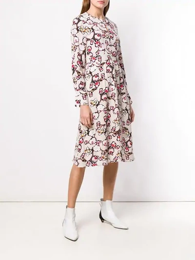 Shop Dorothee Schumacher Floral Print Dress In Neutrals