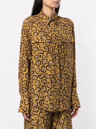 Shop Christian Wijnants Loose-fit Printed Shirt In Brown