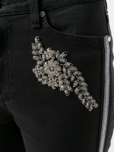 Shop Ermanno Ermanno Embellished Flared Jeans In Black