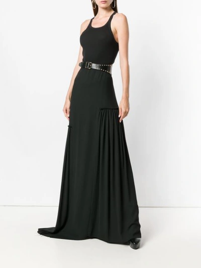 Shop Ann Demeulemeester Asymmetric Long Skirt In Black
