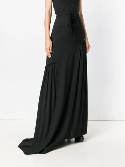 Shop Ann Demeulemeester Asymmetric Long Skirt In Black