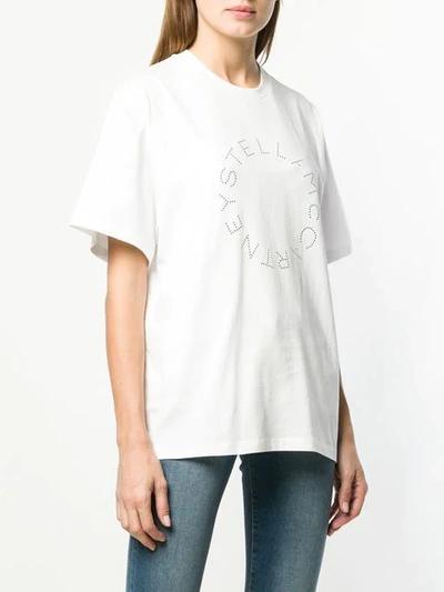 Shop Stella Mccartney Rainbow Logo T-shirt In White