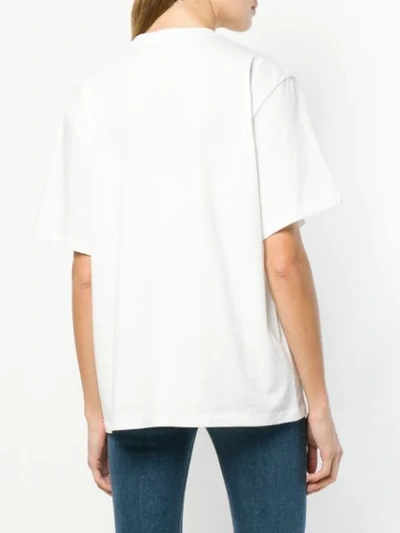 Shop Stella Mccartney Rainbow Logo T-shirt In White