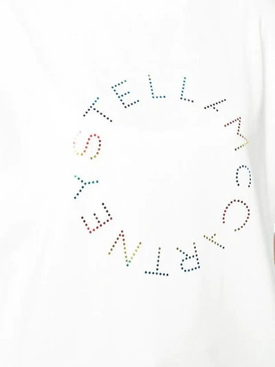 Shop Stella Mccartney Rainbow Logo T-shirt In White