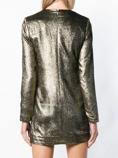 Shop Saint Laurent Metallic Mini Dress