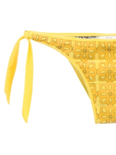 Shop Amir Slama Textured Triangle Top Bikini Set In Yellow