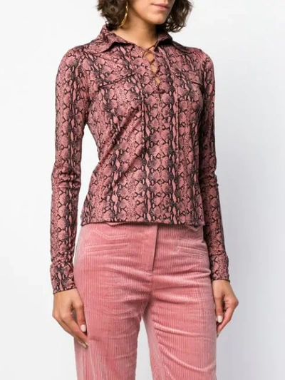 Shop Alexa Chung Snakeskin Print Lace In Pink
