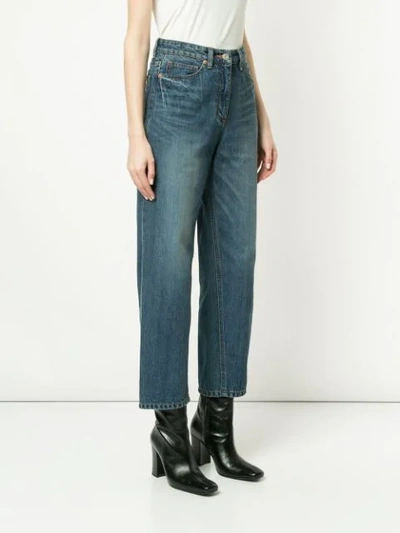 Shop System Wide Leg Straight Jeans In Blue