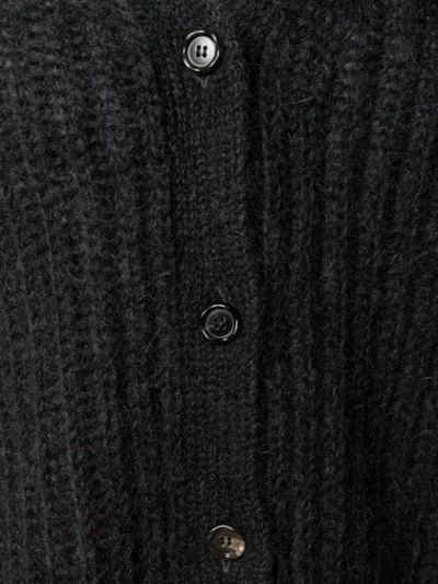 Shop Marni Ribbed Cardigan In Black