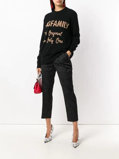 Shop Dolce & Gabbana Jacquard Lace Effect Trousers In Black