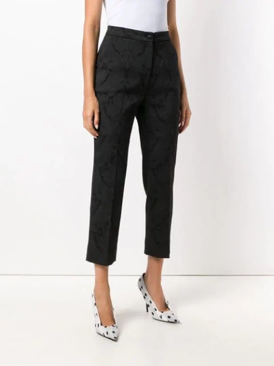 jacquard lace effect trousers