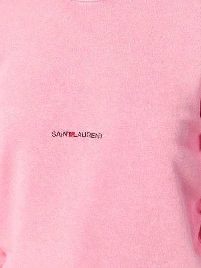 Shop Saint Laurent Logo Sweatshirt In Pink