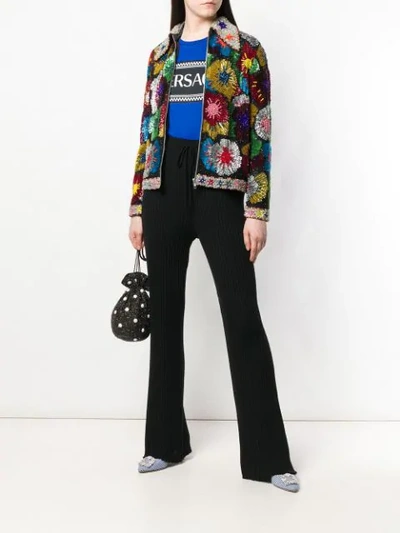 Shop Ashish Floral Patch Jacket - Black