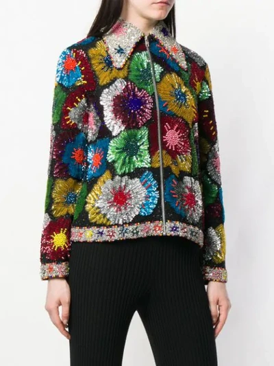 Shop Ashish Floral Patch Jacket - Black