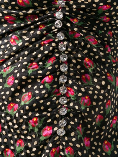 Shop Miu Miu Button-embellished Printed Maxi Dress In Black
