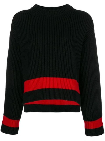 Shop Alexander Mcqueen Ribbed Knit Jumper In Black