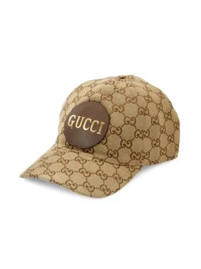 Shop Gucci Gg Canvas Baseball Cap In Camel Bordeaux