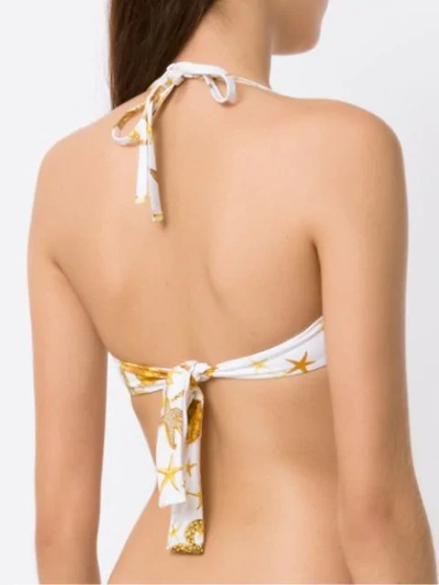 Shop Versace Trésor De La Mer Bikini Top In White