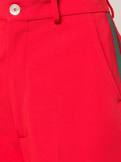 Shop Gucci Culotte Trousers With Web In Red