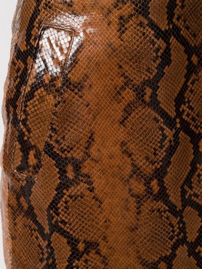 Shop Dsquared2 Snakeskin Effect Skirt In Brown