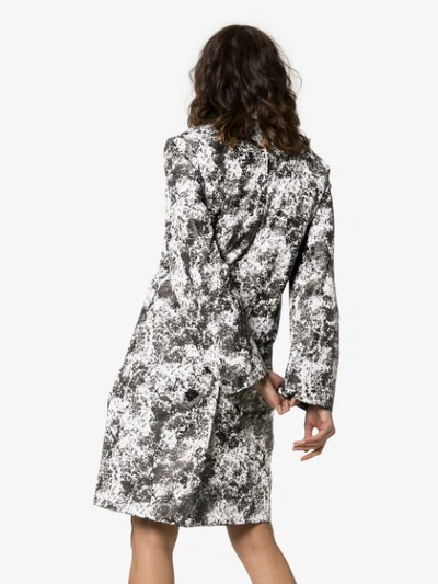 Shop Paskal Reflective Lunar Print Belted Raincoat In Black